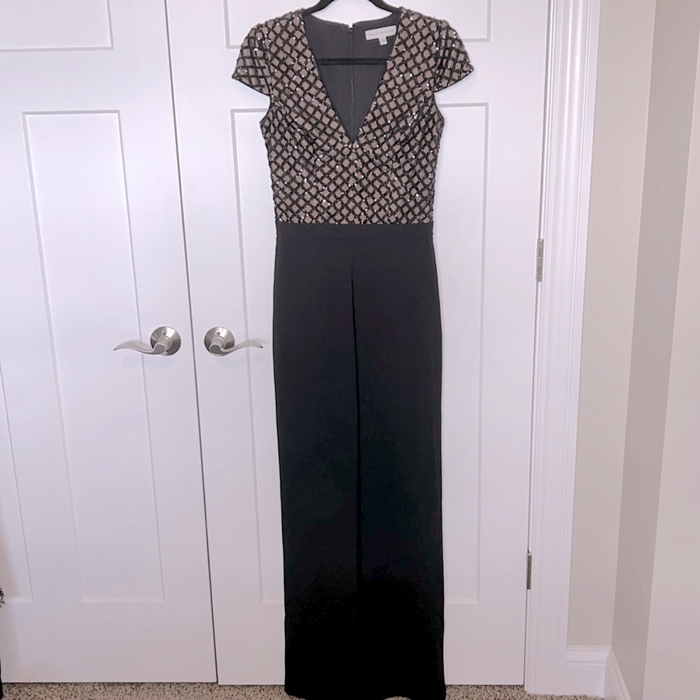 Nwot Dress The Population Cap Sleeve Sequin Bodice Jumpsuit
